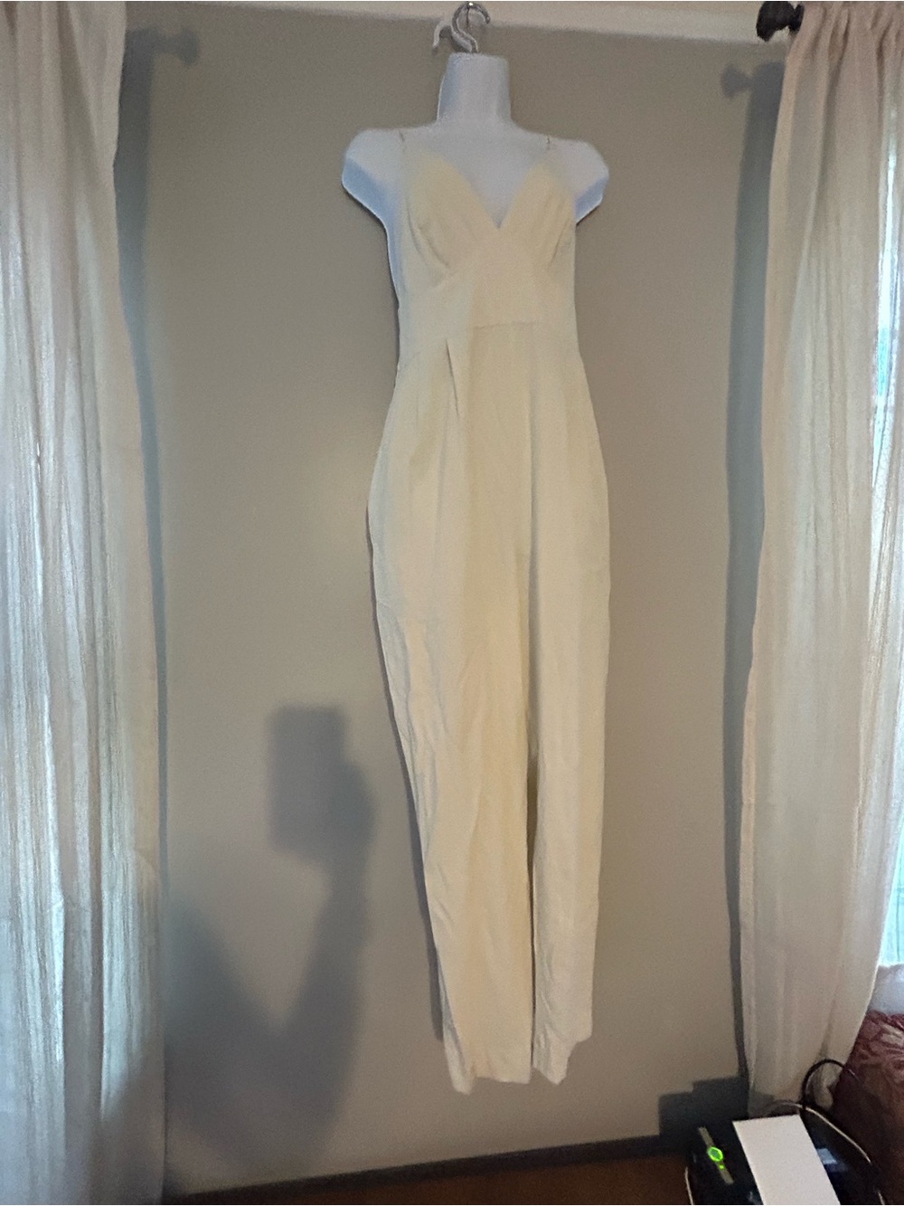 Farm Rio Cream Jumpsuit with pockets